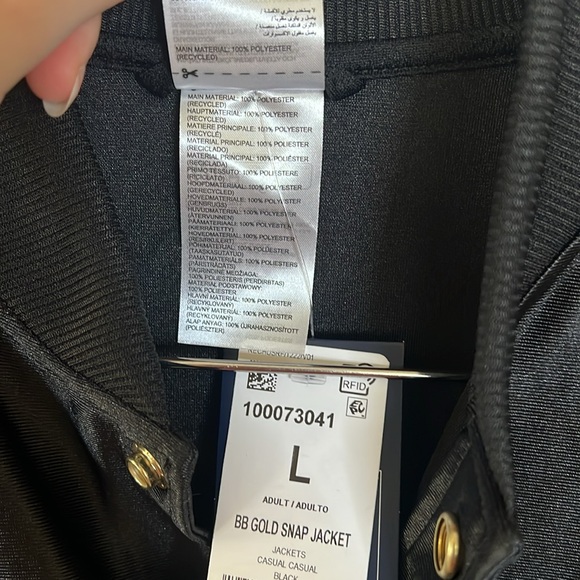 Reebok Black Gold Snap Jacket Track Basketball Sporty Mens Size Large - Picture 8 of 12